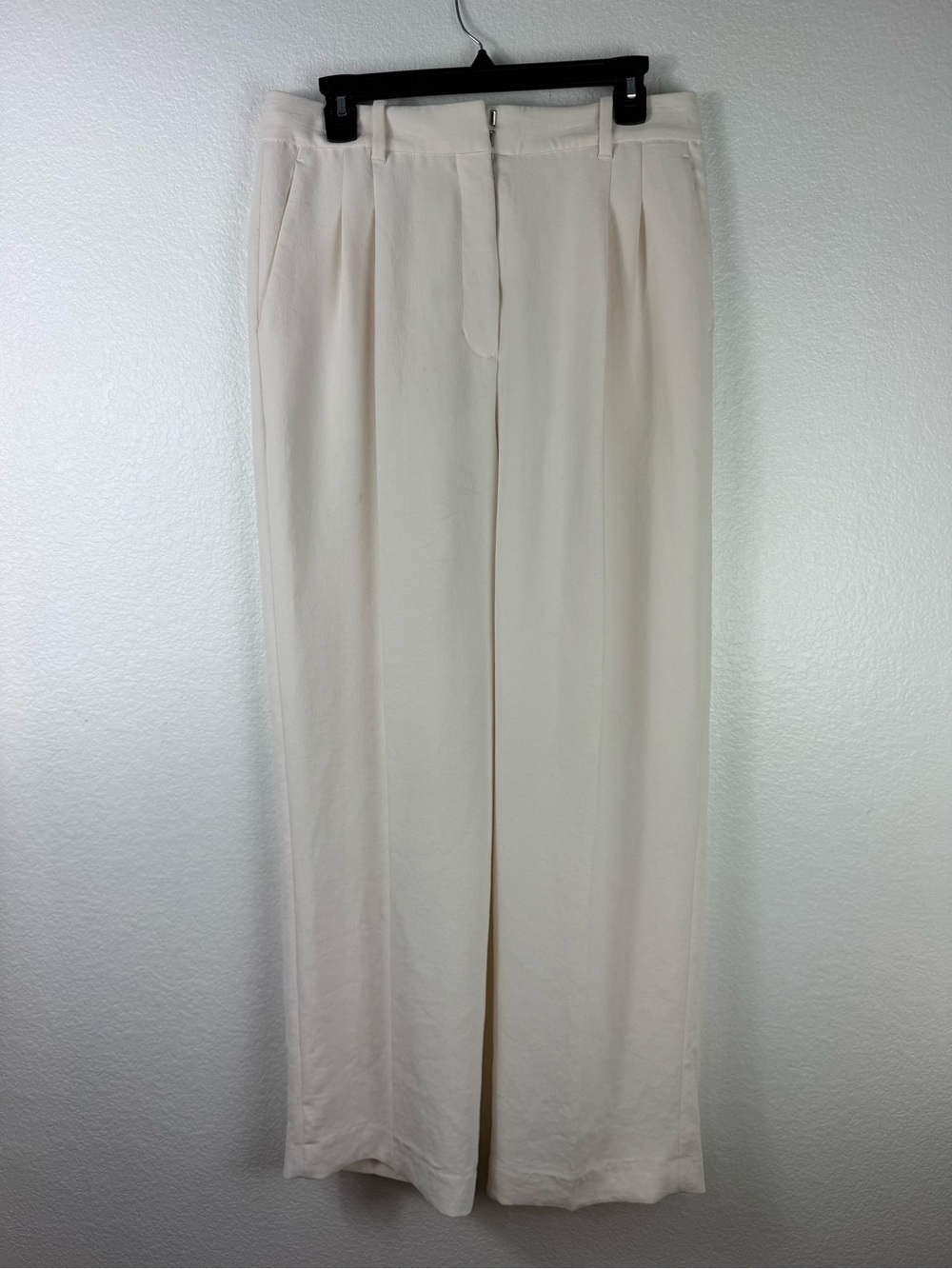 Aritzia wilfred Effortless High-waisted wide-leg trousers pants white sz 10
